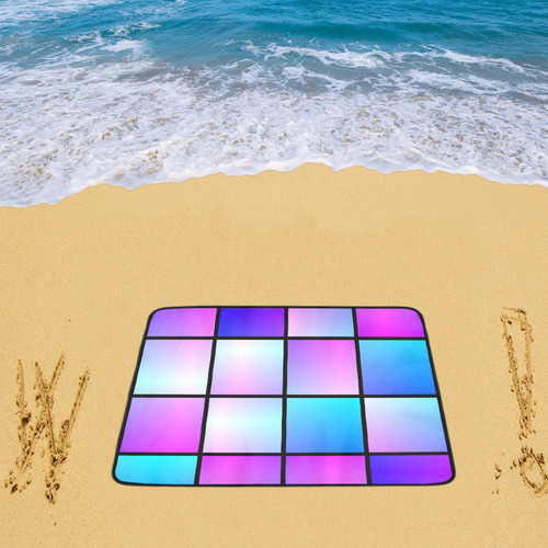 Gradient squares pattern Beach Mat 78"x 60"