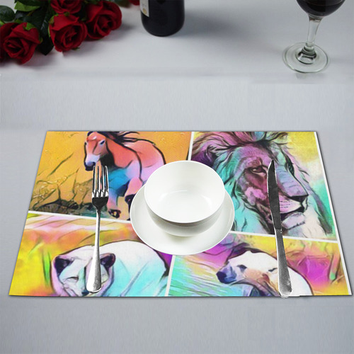popArt Animal Collage Placemat 12''x18''