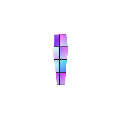 Gradient squares pattern Capri Legging (Model L02)