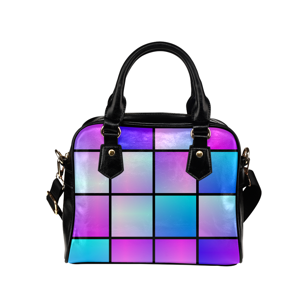 Gradient squares pattern Shoulder Handbag (Model 1634)