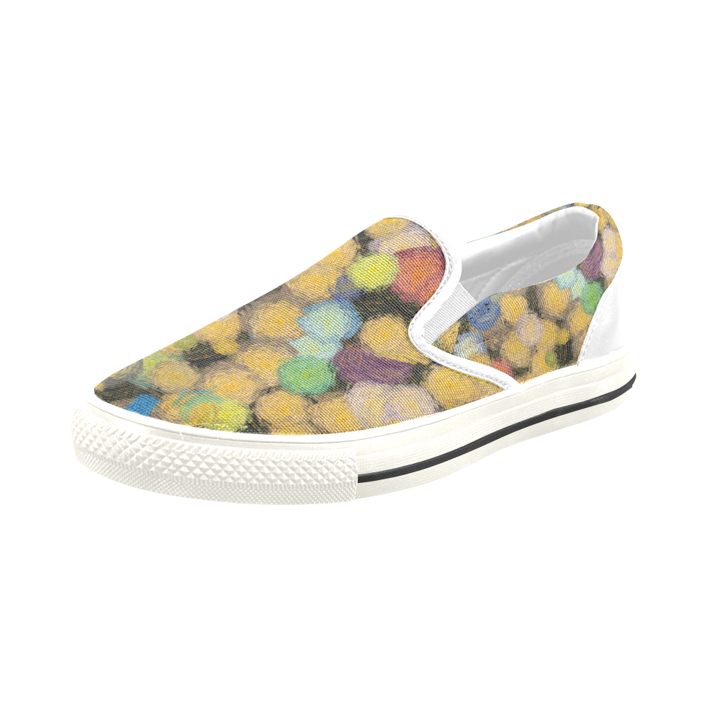 Paint brushes Slip-on Canvas Shoes for Kid (Model 019)