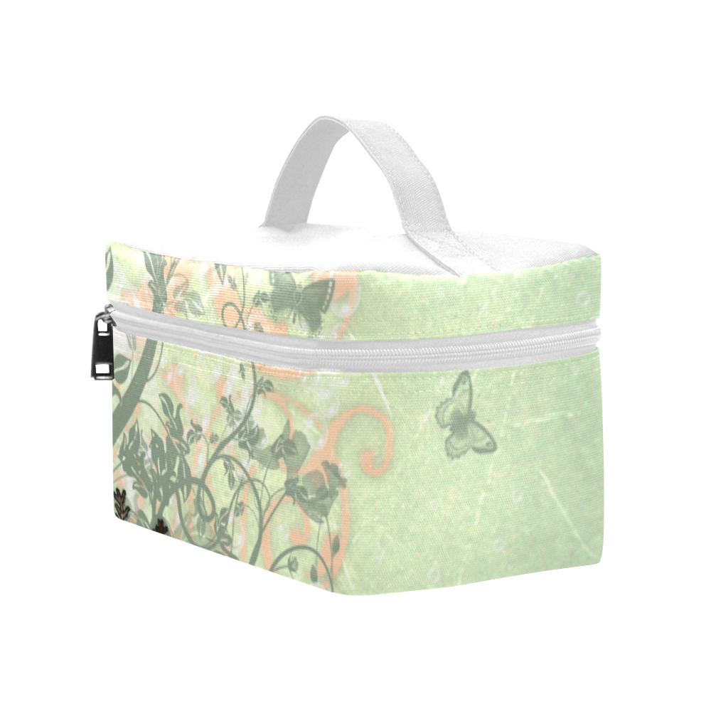 Flower power on soft green background Lunch Bag/Large (Model 1658)