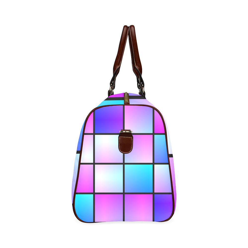 Gradient squares pattern Waterproof Travel Bag/Small (Model 1639)