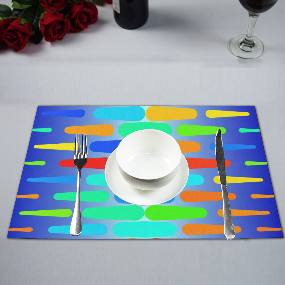Colorful shapes on a blue background Placemat 12''x18''