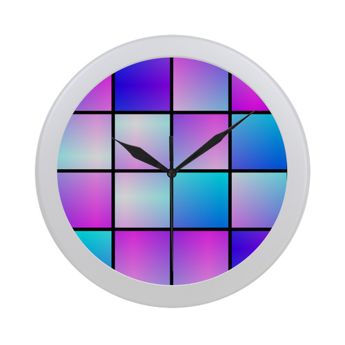 Gradient squares pattern Circular Plastic Wall clock