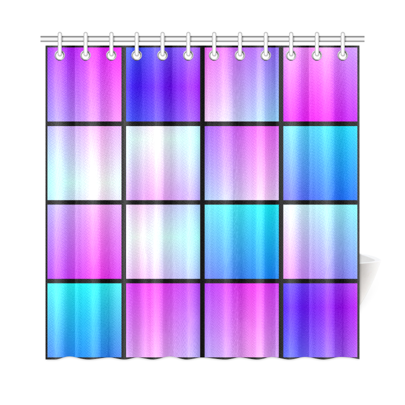 Gradient squares pattern Shower Curtain 72"x72"