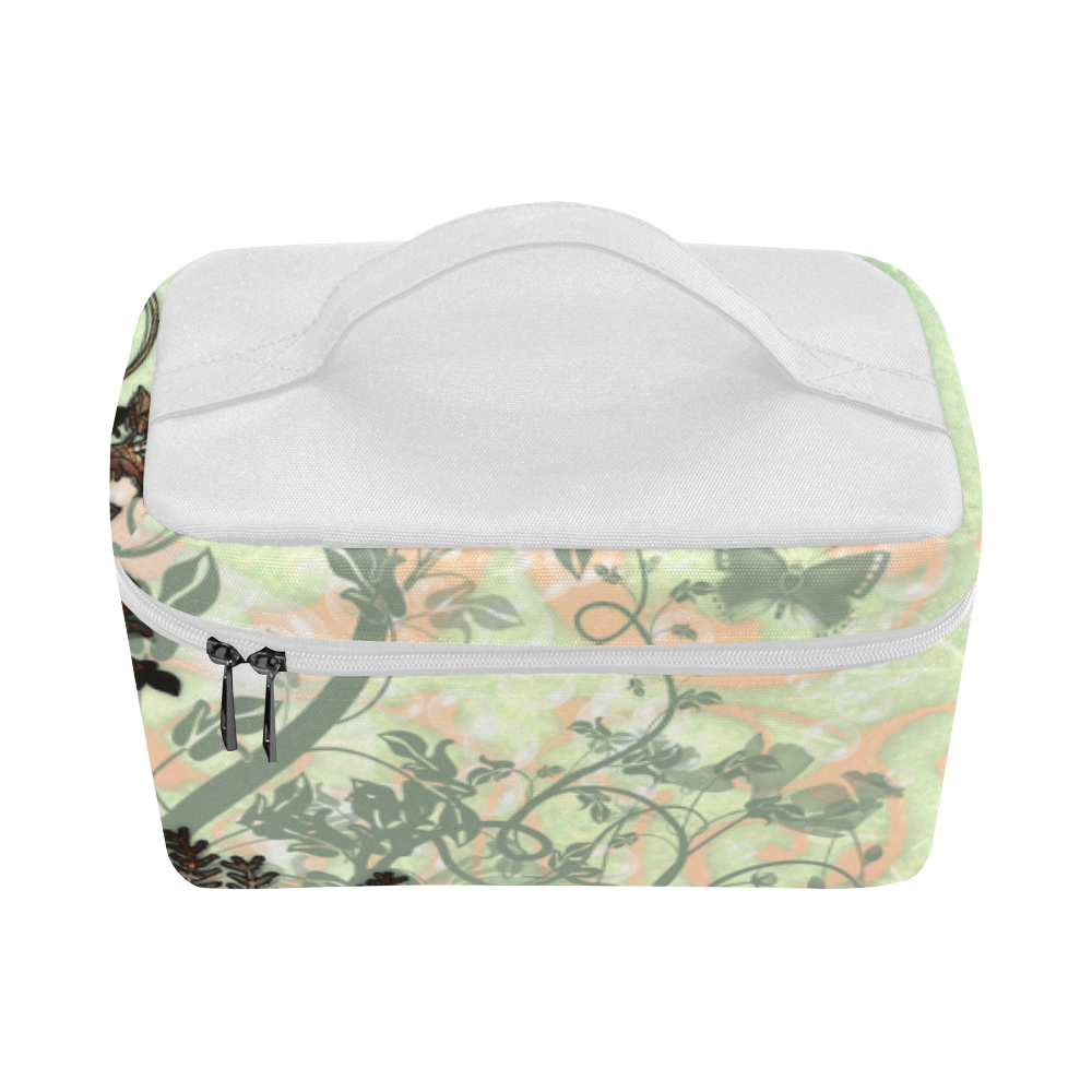 Flower power on soft green background Lunch Bag/Large (Model 1658)