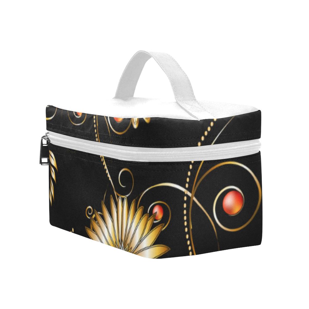 Flowers in golden colors Lunch Bag/Large (Model 1658)