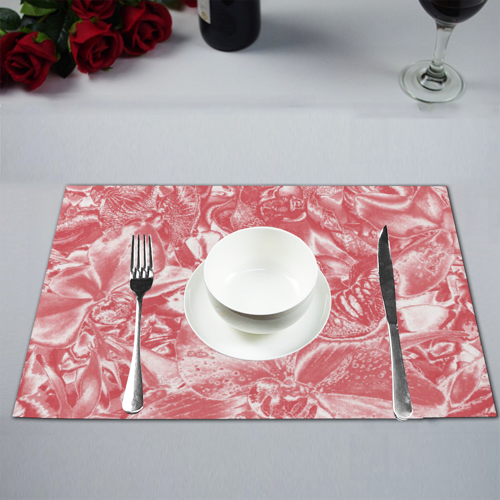 Shimmering floral damask pink Placemat 12''x18''