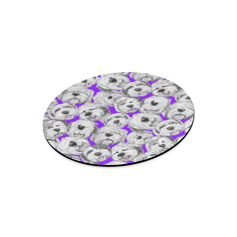 OES heads purple Round Mousepad