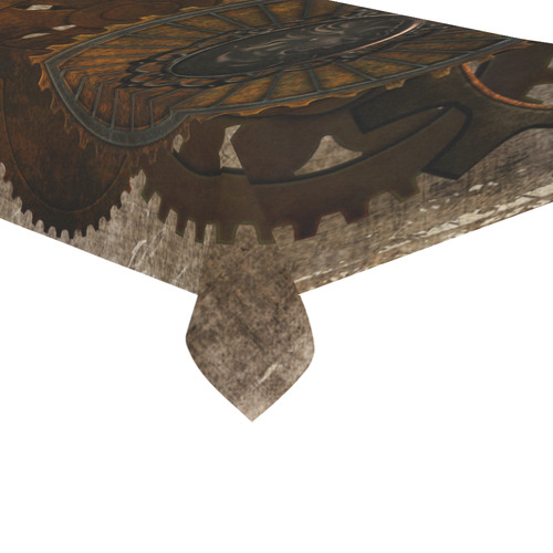 A rusty steampunk letter with gears Cotton Linen Tablecloth 60"x 104"