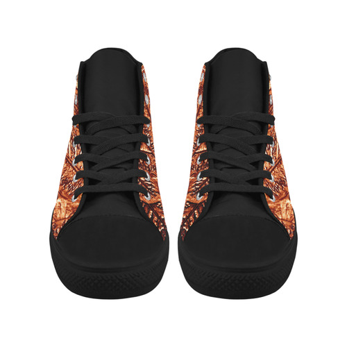 Copper Foliage - Jera Nour Aquila High Top Microfiber Leather Men's Shoes (Model 032)