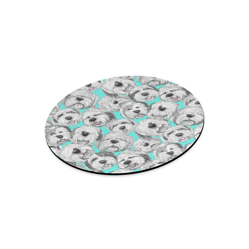 OES heads aqua Round Mousepad