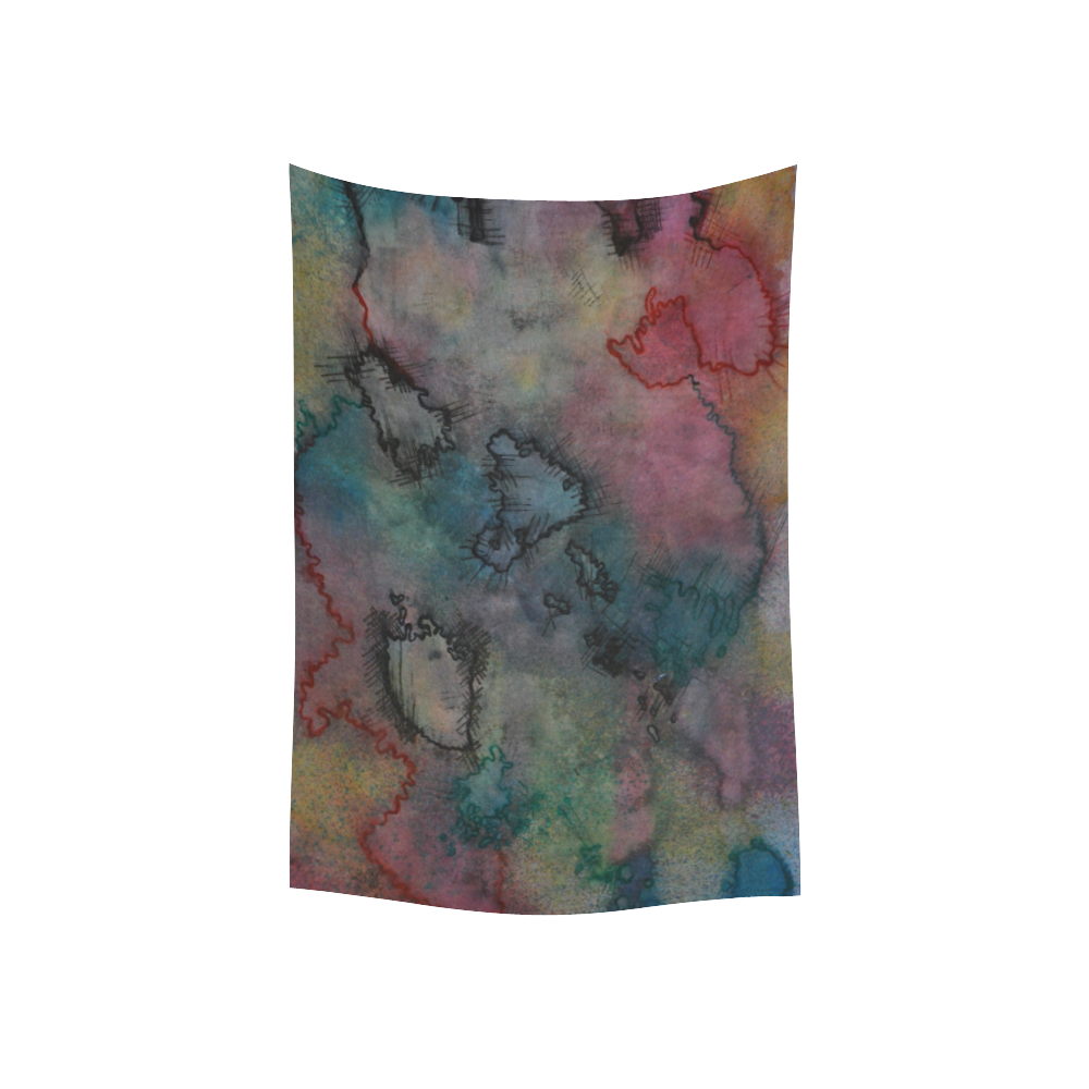 Watercolor Cotton Linen Wall Tapestry 40"x 60"
