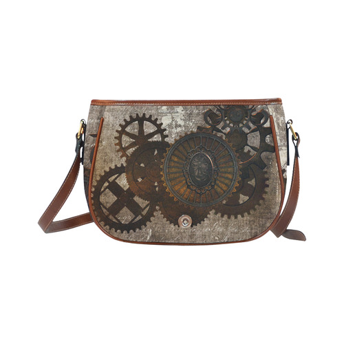 A rusty steampunk letter with gears Saddle Bag/Small (Model 1649) Full Customization
