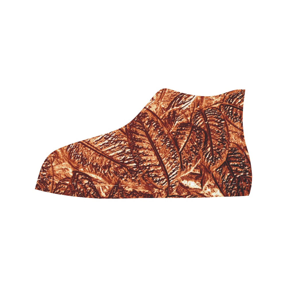 Copper Foliage - Jera Nour Aquila High Top Microfiber Leather Women's Shoes/Large Size (Model 032)
