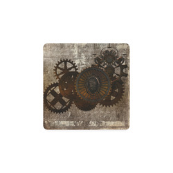 A rusty steampunk letter with gears Square Coaster