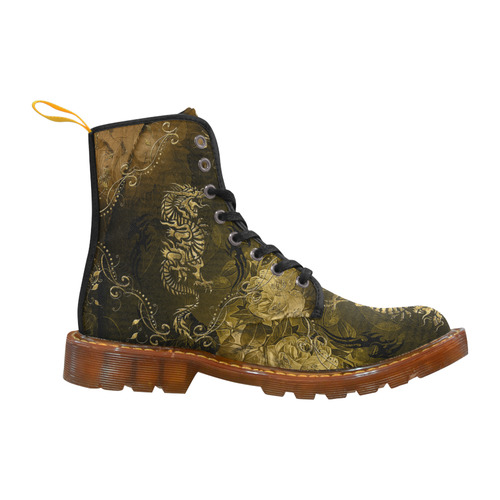 Wonderful chinese dragon in gold Martin Boots For Women Model 1203H