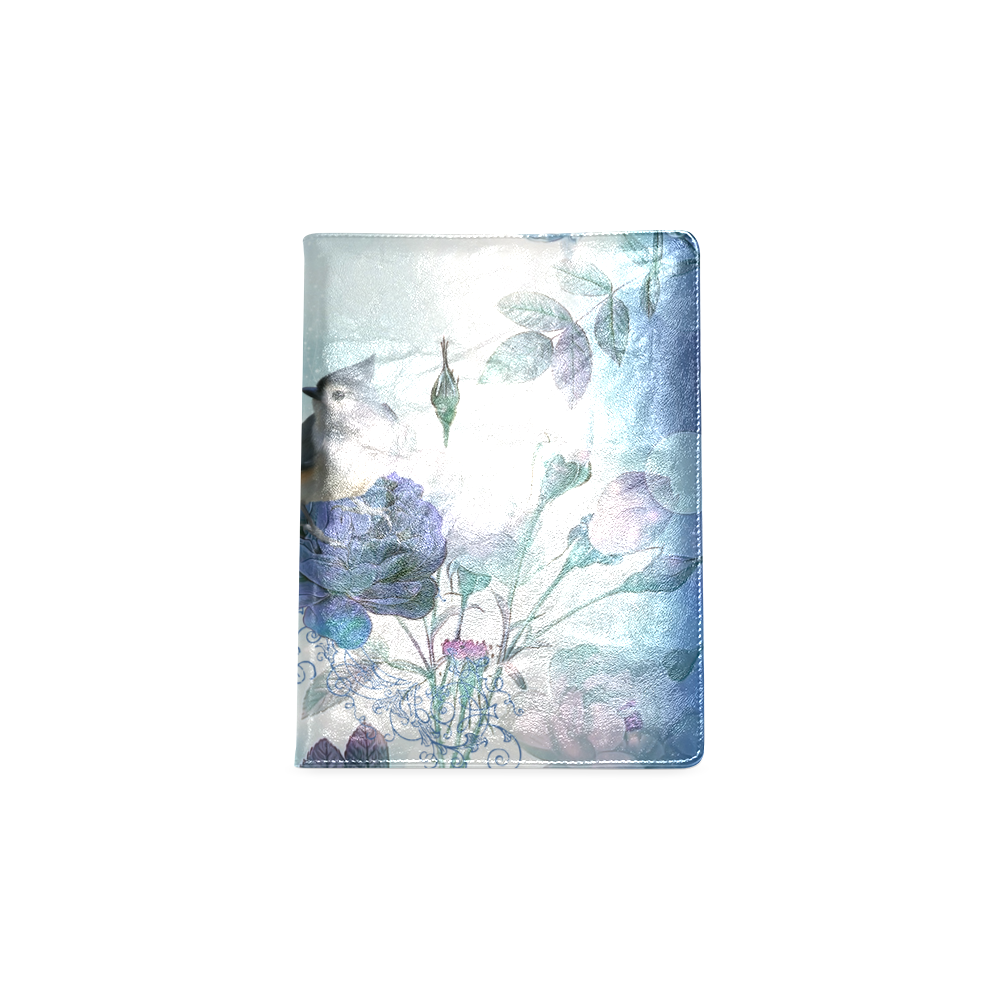 Cute birds with blue flowers Custom NoteBook B5