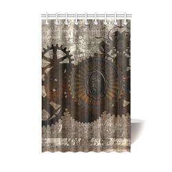 A rusty steampunk letter with gears Shower Curtain 48"x72"