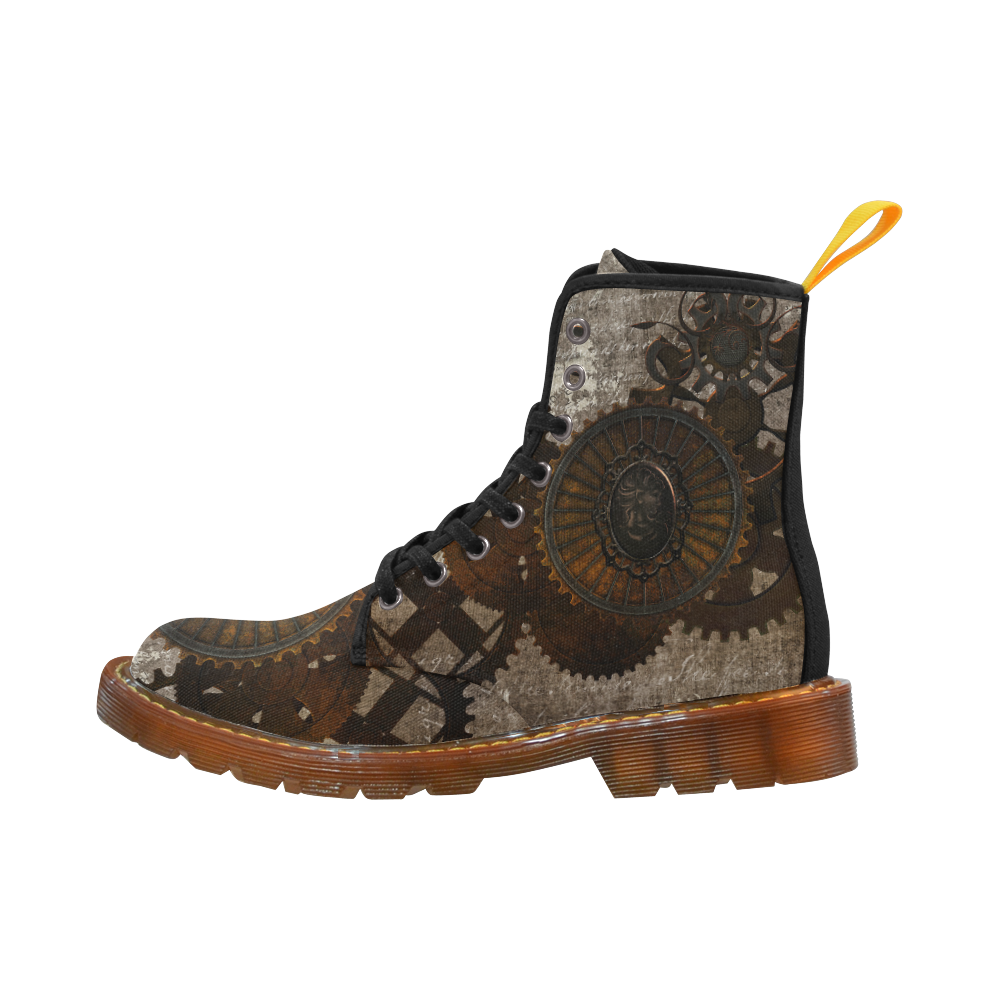 A rusty steampunk letter with gears Martin Boots For Women Model 1203H