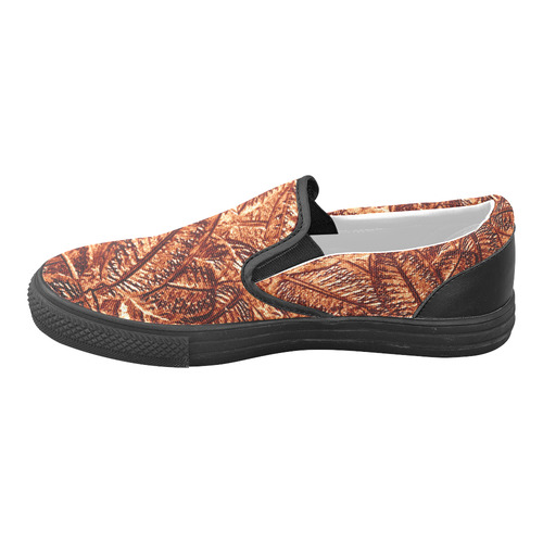 Copper Foliage - Jera Nour Slip-on Canvas Shoes for Men/Large Size (Model 019)