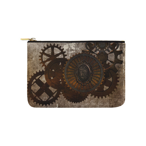 A rusty steampunk letter with gears Carry-All Pouch 9.5''x6''