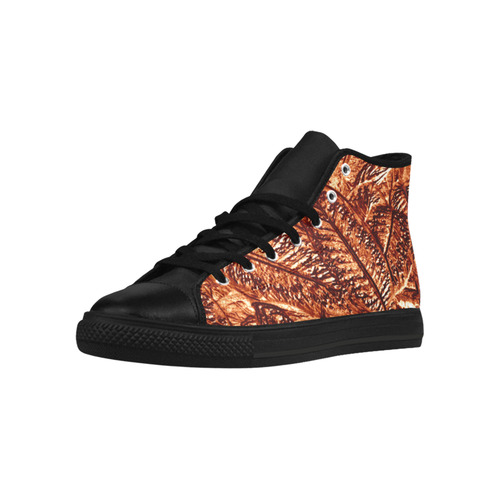 Copper Foliage - Jera Nour Aquila High Top Microfiber Leather Men's Shoes (Model 032)