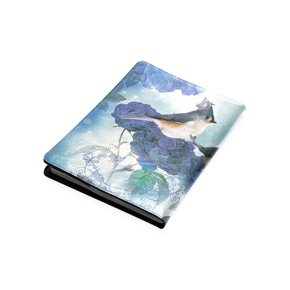 Cute birds with blue flowers Custom NoteBook B5