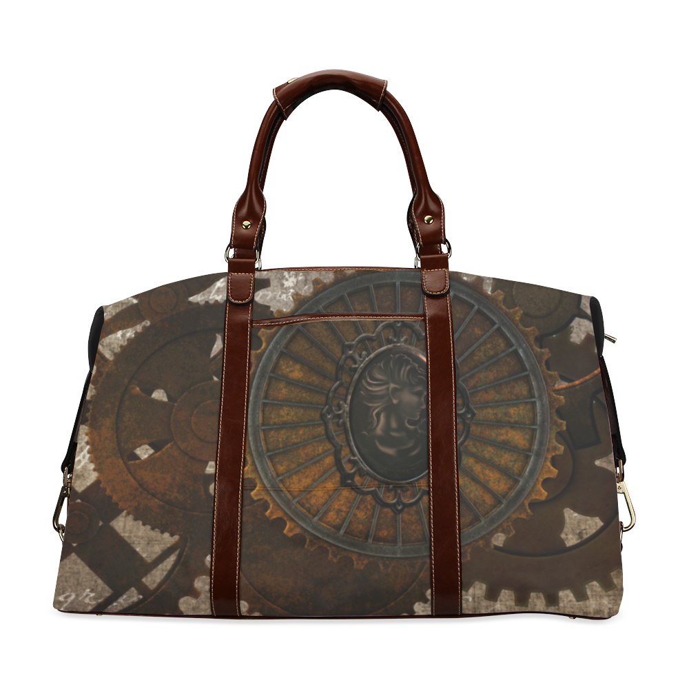A rusty steampunk letter with gears Classic Travel Bag (Model 1643) Remake