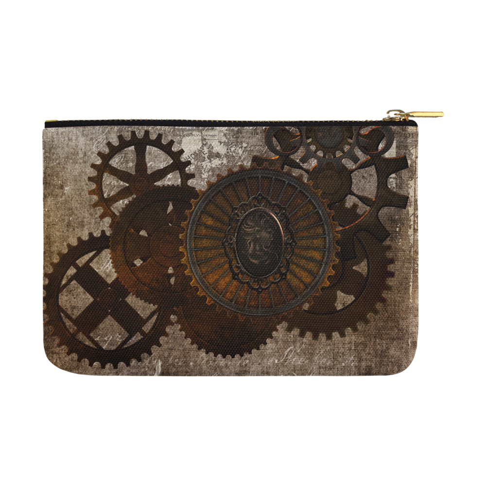 A rusty steampunk letter with gears Carry-All Pouch 12.5''x8.5''