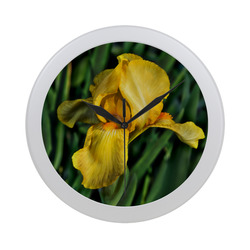 Yellow Iris Circular Plastic Wall clock
