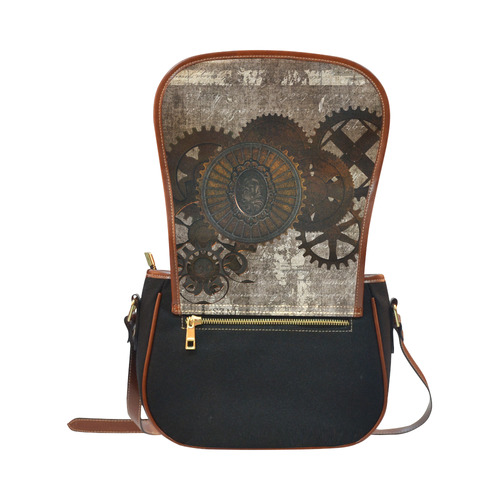 A rusty steampunk letter with gears Saddle Bag/Small (Model 1649)(Flap Customization)