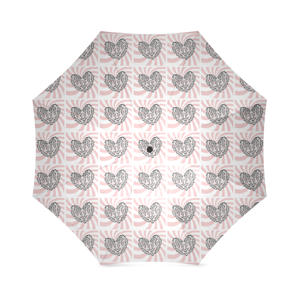 Love Conquers Hate Pattern Umbrella Foldable Umbrella (Model U01)