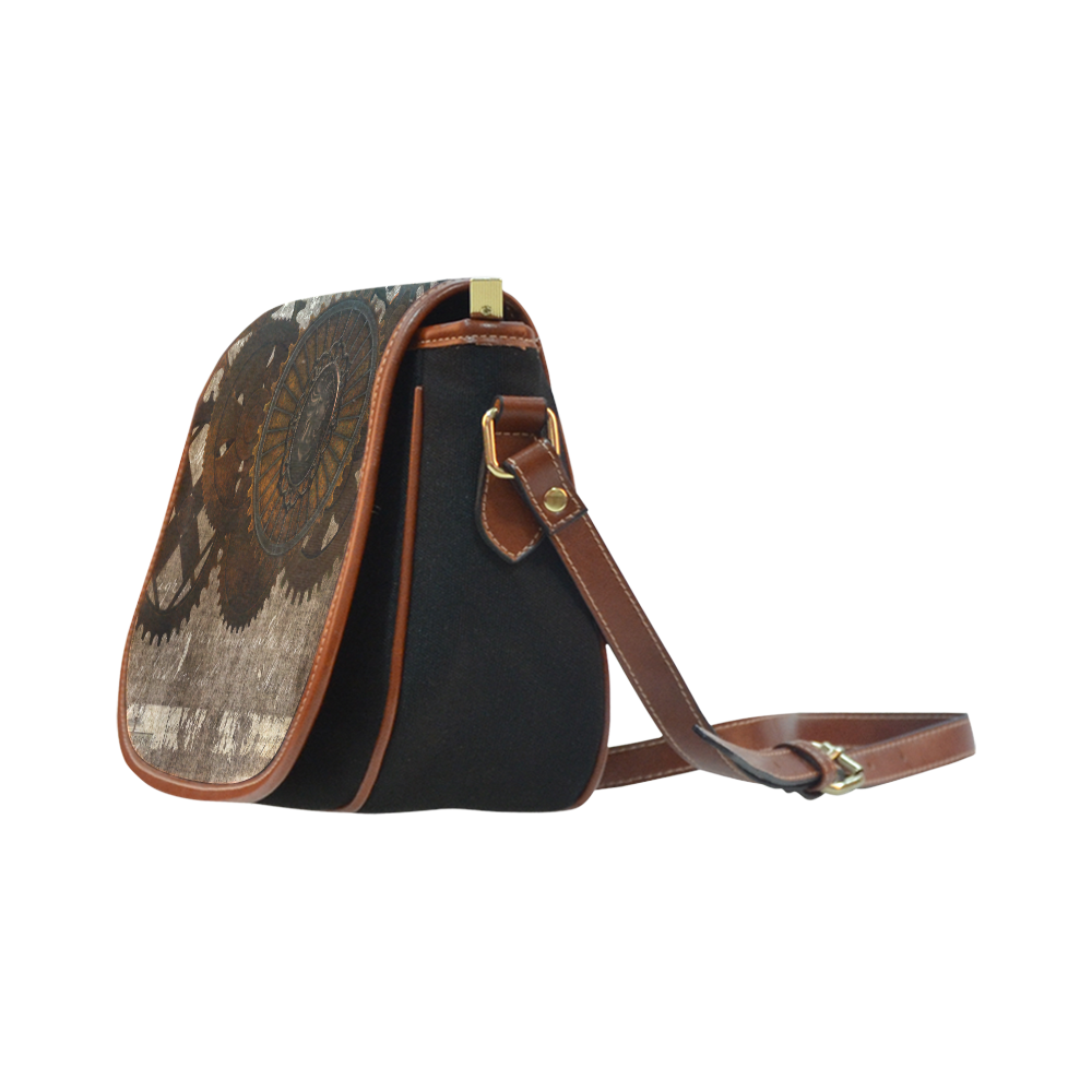 A rusty steampunk letter with gears Saddle Bag/Small (Model 1649)(Flap Customization)