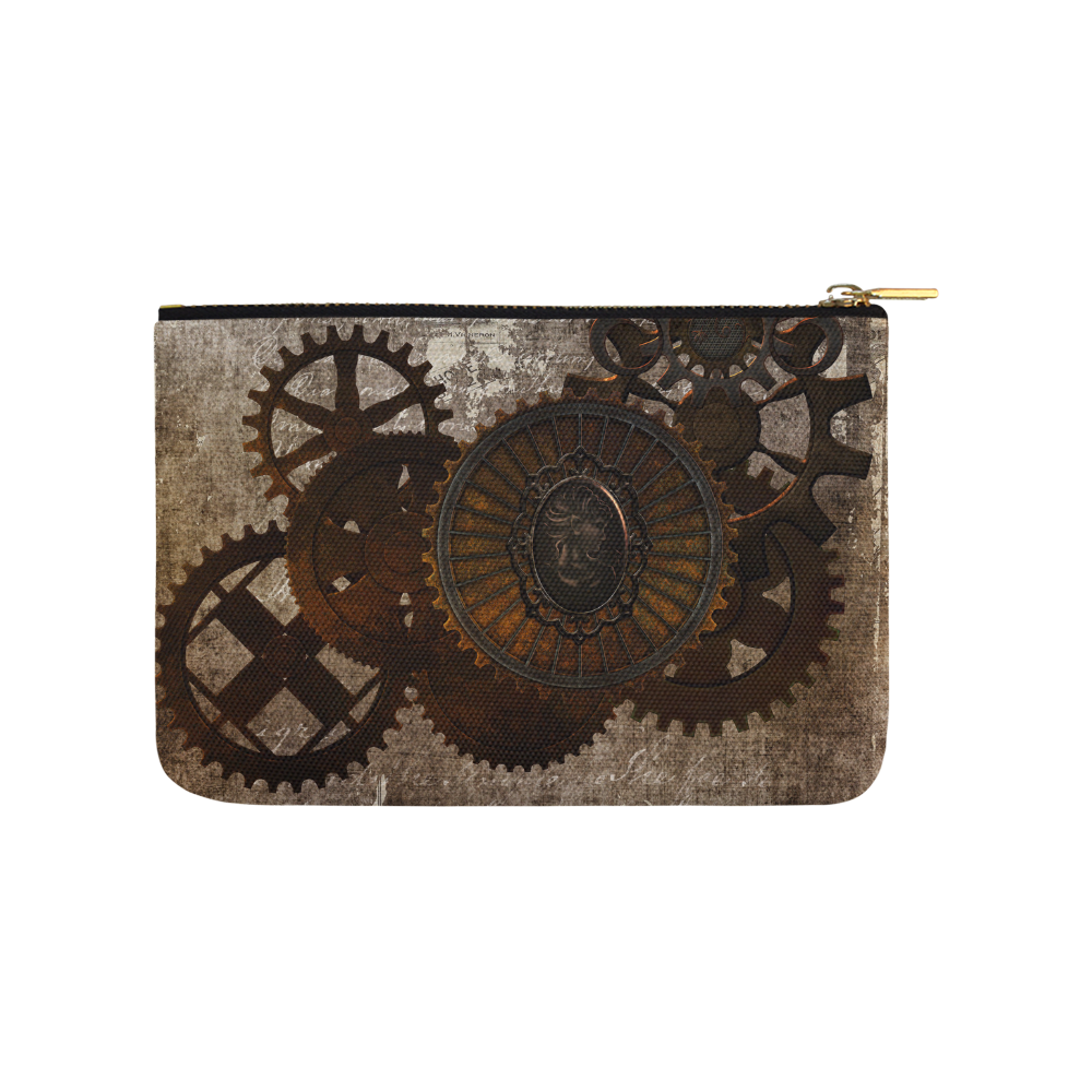 A rusty steampunk letter with gears Carry-All Pouch 9.5''x6''