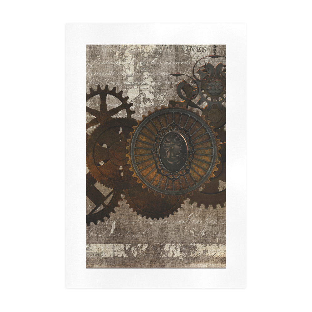 A rusty steampunk letter with gears Art Print 19‘’x28‘’