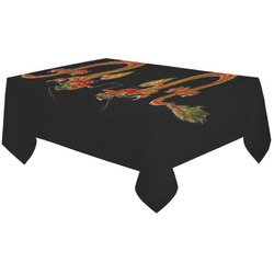 Fantastic Metallic Gleaming Dragon Cotton Linen Tablecloth 60"x120"