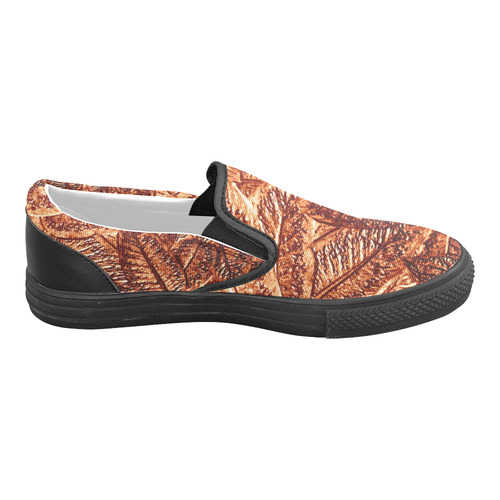 Copper Foliage - Jera Nour Men's Slip-on Canvas Shoes (Model 019)