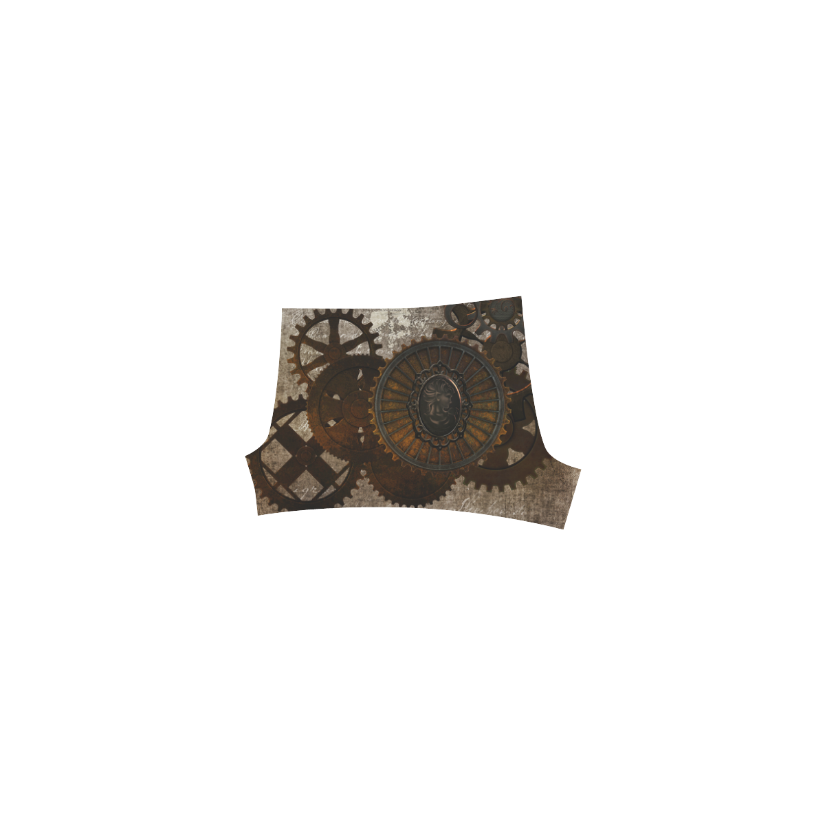 A rusty steampunk letter with gears Briseis Skinny Shorts (Model L04)