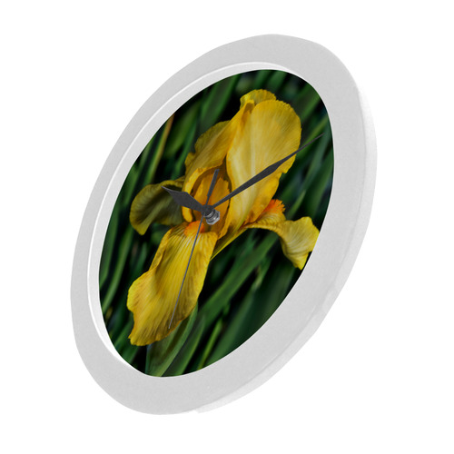 Yellow Iris Circular Plastic Wall clock