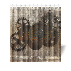 A rusty steampunk letter with gears Shower Curtain 66"x72"