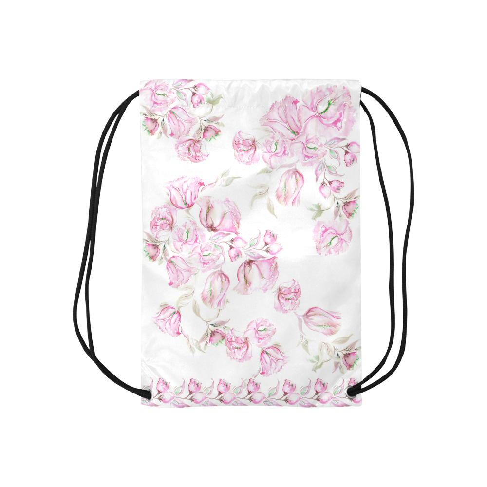 Chinese Peonies 3 Small Drawstring Bag Model 1604 (Twin Sides) 11"(W) * 17.7"(H)