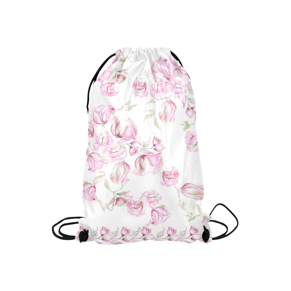 Chinese Peonies 3 Small Drawstring Bag Model 1604 (Twin Sides) 11"(W) * 17.7"(H)