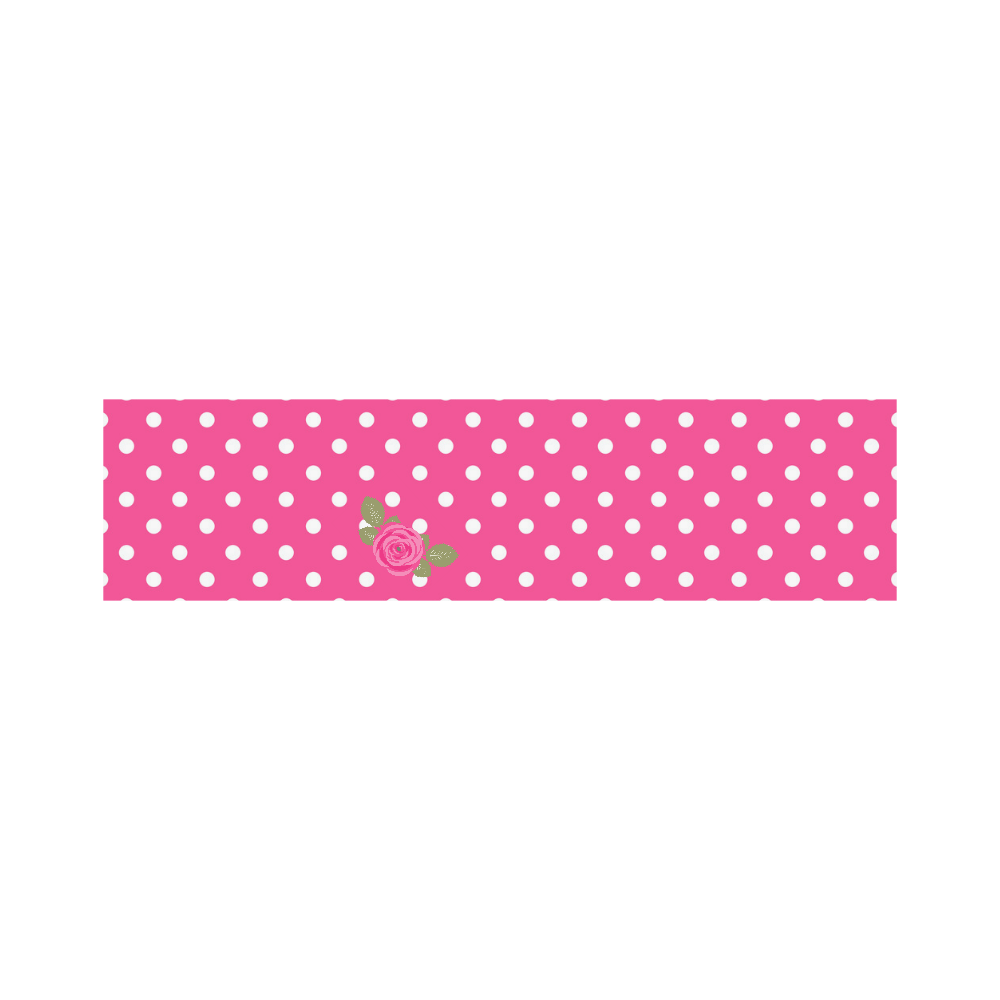 White Pink Polka Dots Pink Rose Floral Pattern Cosmetic Bag/Large (Model 1658)