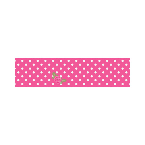 White Pink Polka Dots Pink Rose Floral Pattern Cosmetic Bag/Large (Model 1658)