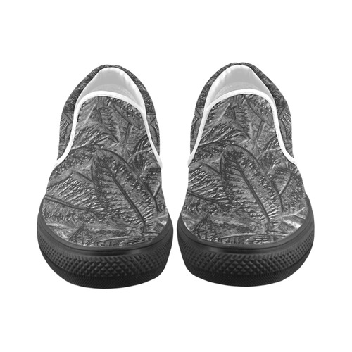 Steel Foliage - Jera Nour Men's Unusual Slip-on Canvas Shoes (Model 019)