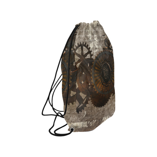 A rusty steampunk letter with gears Small Drawstring Bag Model 1604 (Twin Sides) 11"(W) * 17.7"(H)