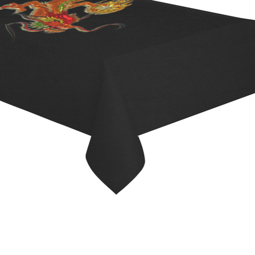 Fantastic Metallic Gleaming Dragon Cotton Linen Tablecloth 60"x120"