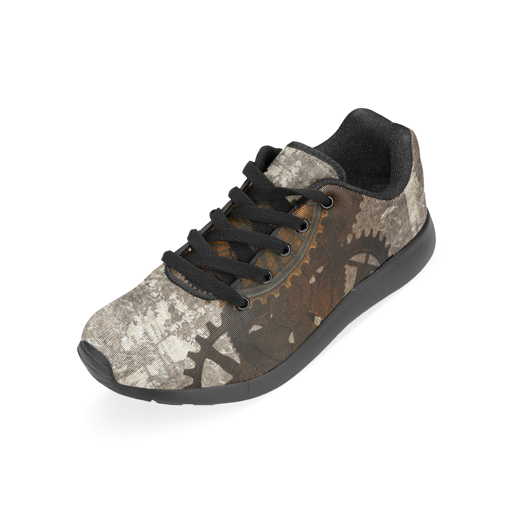A rusty steampunk letter with gears Women’s Running Shoes (Model 020)